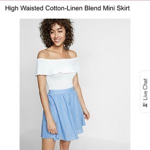High Waisted Cotton-Linen Blend Mini Skirt: NWT